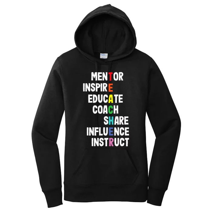 Mentor Educator Teacher Teaching Teachers Coach Women's Pullover Hoodie