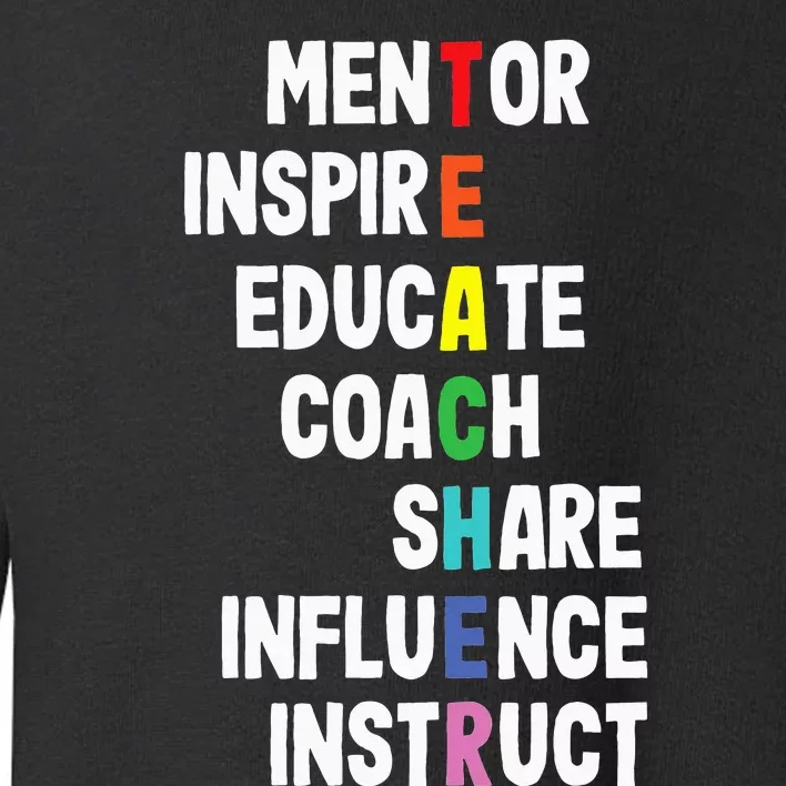 Mentor Educator Teacher Teaching Teachers Coach Toddler Sweatshirt