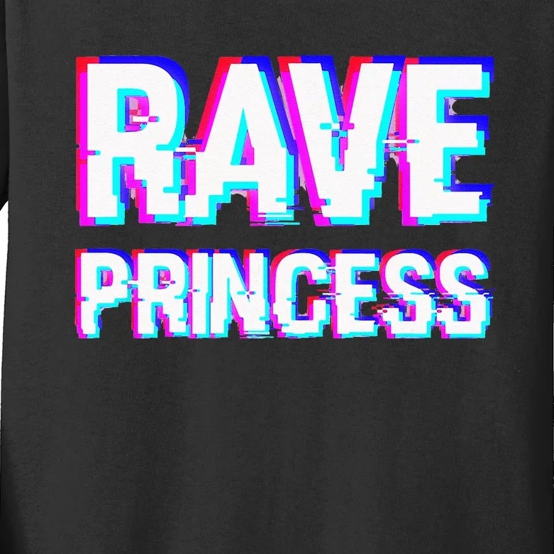 Music EDM Techno Rave Princess Kids Long Sleeve Shirt