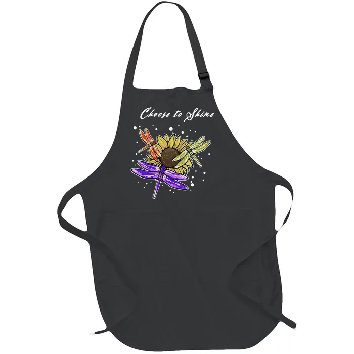 Metal Health Awareness Sunflower Dragonfly's Full-Length Apron With Pocket