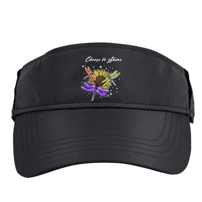 Metal Health Awareness Sunflower Dragonfly's Adult Drive Performance Visor