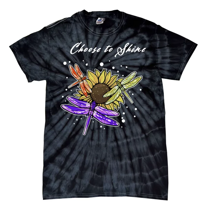 Metal Health Awareness Sunflower Dragonfly's Tie-Dye T-Shirt