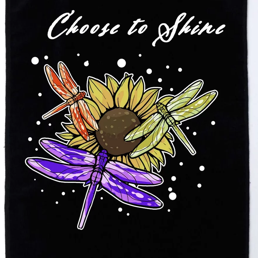 Metal Health Awareness Sunflower Dragonfly's Platinum Collection Golf Towel