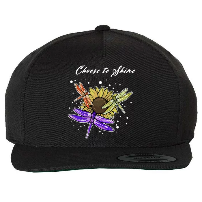 Metal Health Awareness Sunflower Dragonfly's Wool Snapback Cap