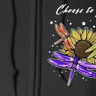 Metal Health Awareness Sunflower Dragonfly's Full Zip Hoodie