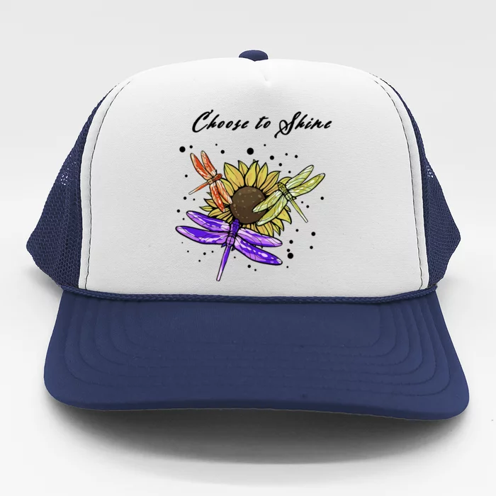 Metal Health Awareness Sunflower Dragonfly's Trucker Hat