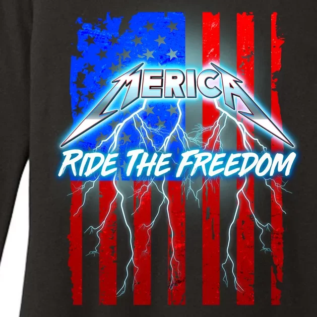 Metal Merica Ride The Freedom Womens CVC Long Sleeve Shirt