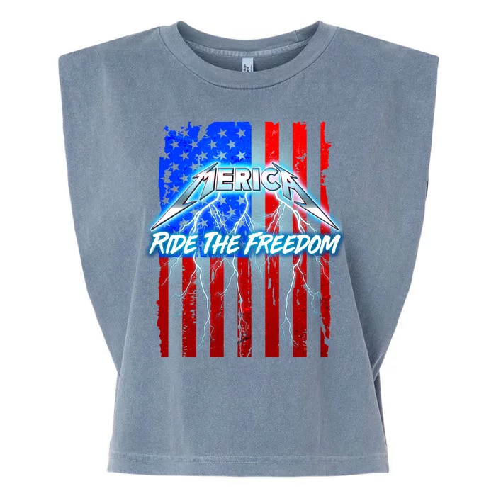 Metal Merica Ride The Freedom Garment-Dyed Women's Muscle Tee