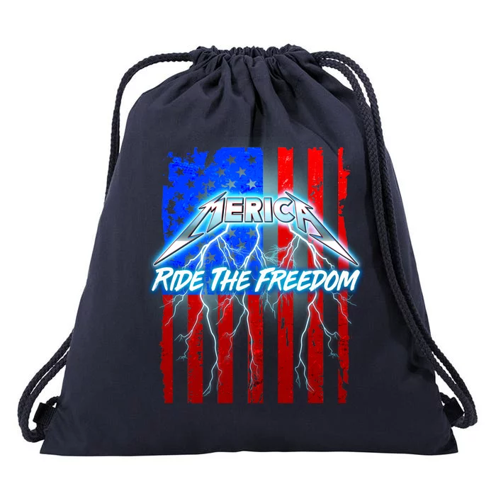 Metal Merica Ride The Freedom Drawstring Bag