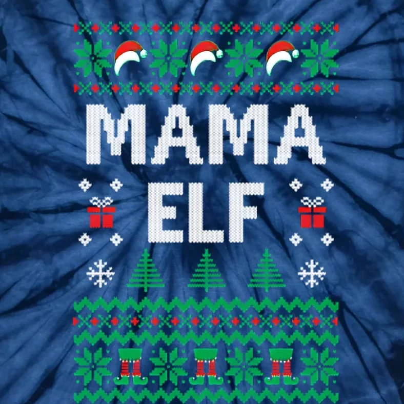 Mama Elf Ugly Christmas Tie-Dye T-Shirt