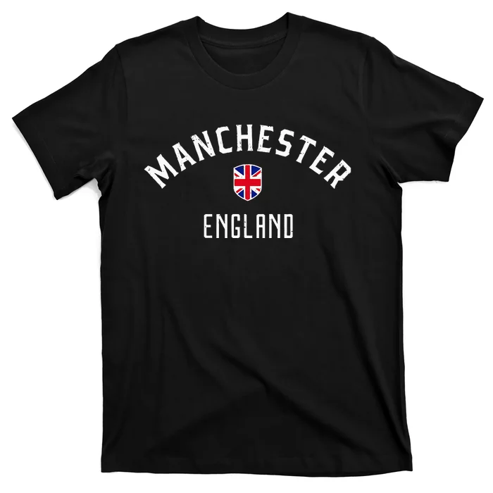 Manchester England United Kingdom British Flag Vintage T-Shirt