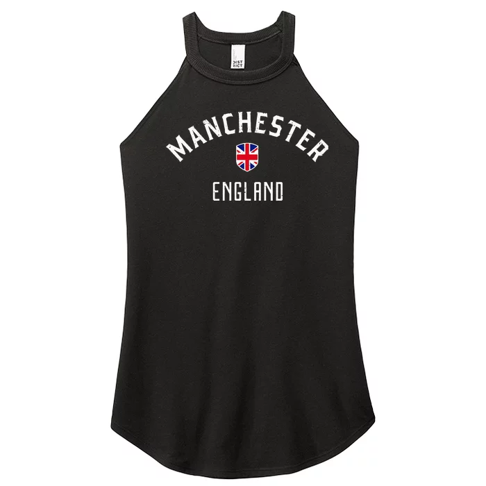 Manchester England United Kingdom British Flag Vintage Women’s Perfect Tri Rocker Tank