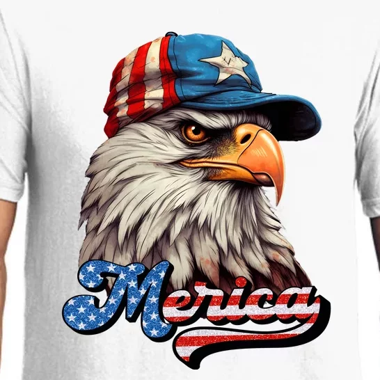 Merica Eagle USA Eagle 4th Of July Patriotic Funny Bald Eagle Pajama Set