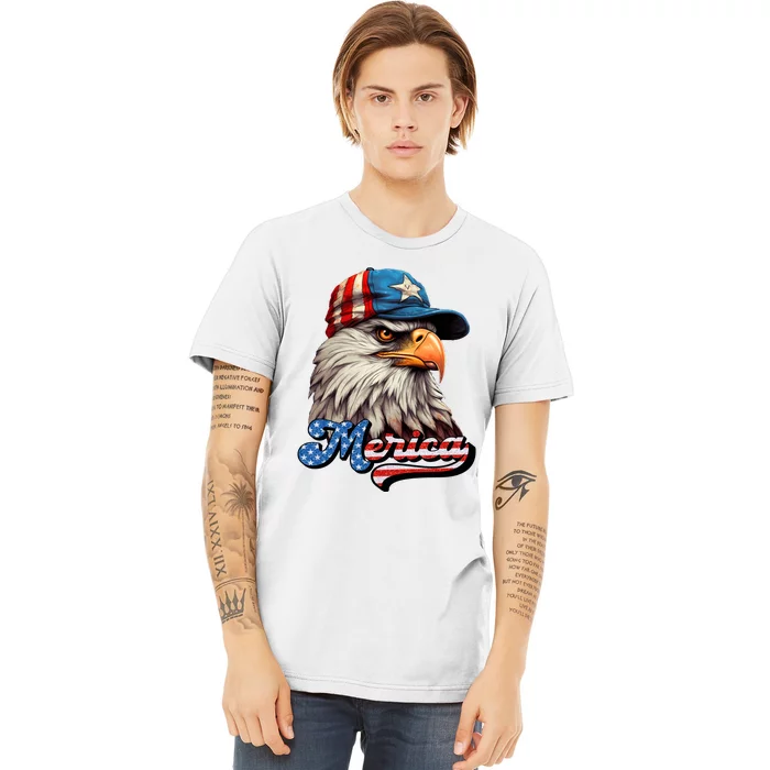 Merica Eagle USA Eagle 4th Of July Patriotic Funny Bald Eagle Premium T-Shirt