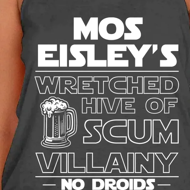 Mos EisleyS Wretched Hive Of Scum Villainy No Droids Women's Knotted Racerback Tank