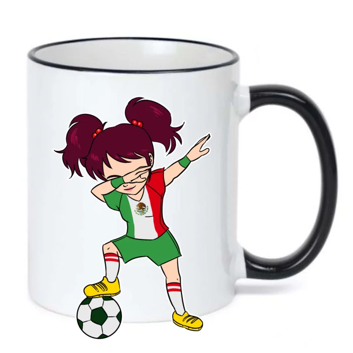 Mexican Dabbing Soccer Gril Mexico Black Color Changing Mug