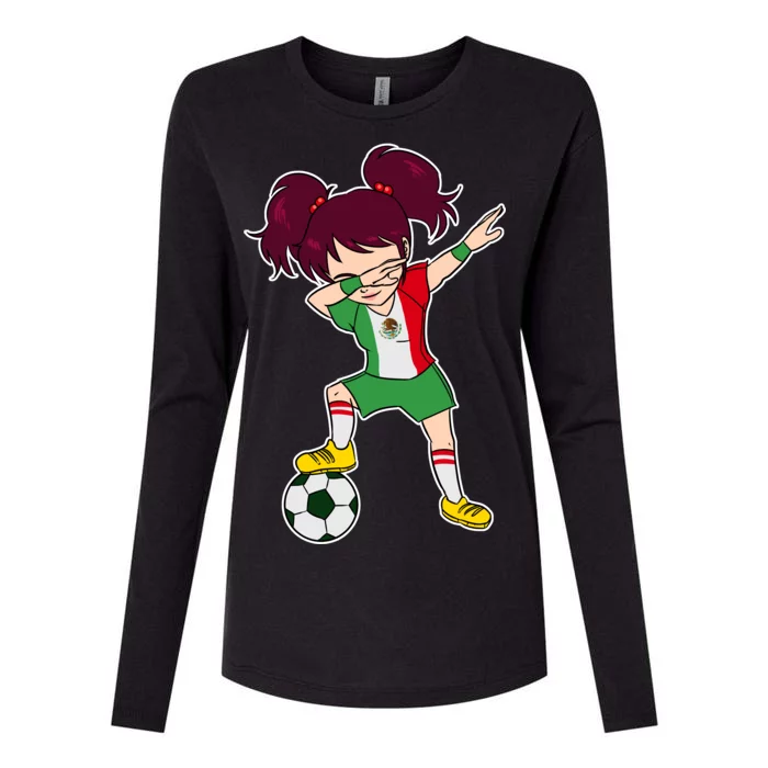 Mexican Dabbing Soccer Gril Mexico Womens Cotton Relaxed Long Sleeve T-Shirt