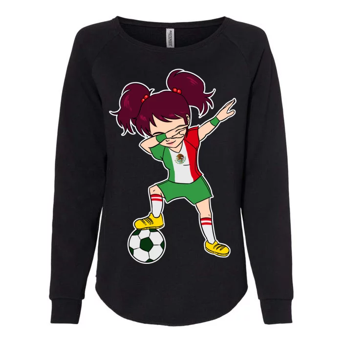 Mexican Dabbing Soccer Gril Mexico Womens California Wash Sweatshirt