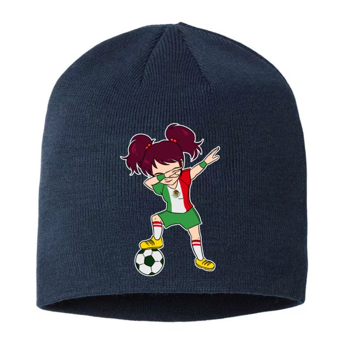 Mexican Dabbing Soccer Gril Mexico 8 1/2in Sustainable Knit Beanie