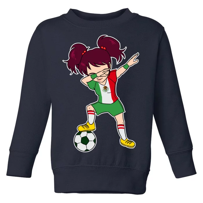 Mexican Dabbing Soccer Gril Mexico Toddler Sweatshirt