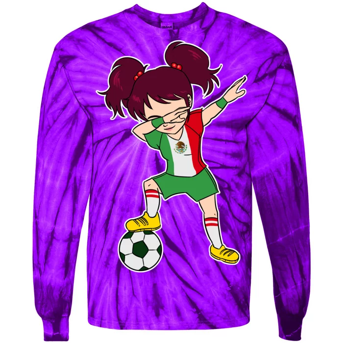 Mexican Dabbing Soccer Gril Mexico Tie-Dye Long Sleeve Shirt