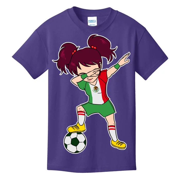 Mexican Dabbing Soccer Gril Mexico Kids T-Shirt