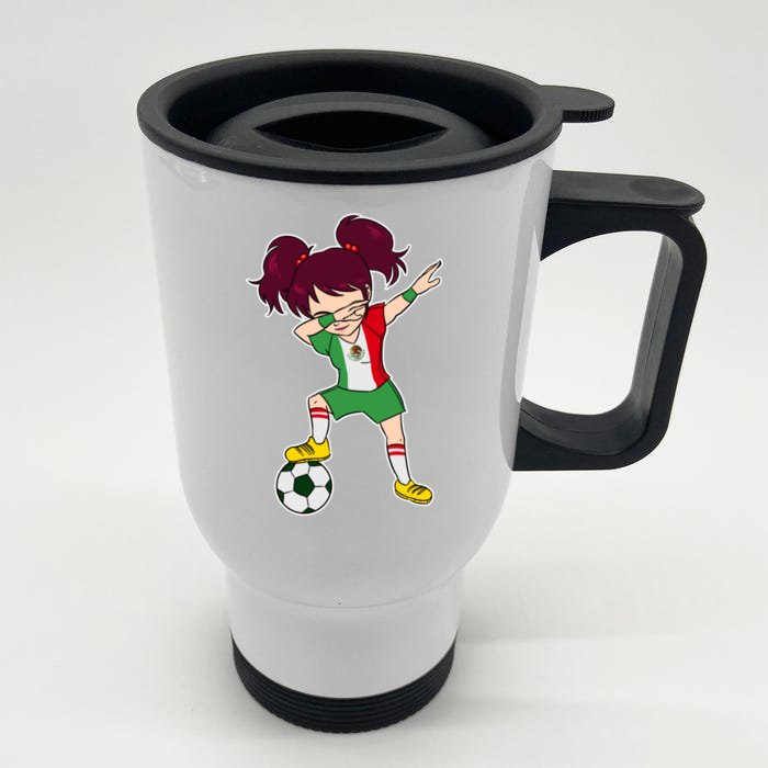 Mexican Dabbing Soccer Gril Mexico Front & Back Stainless Steel Travel Mug