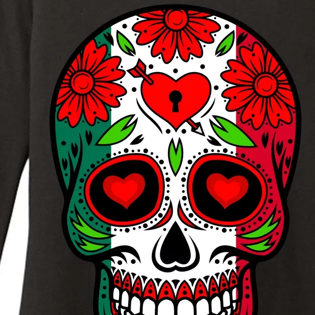 Mexican Sugar Skull Womens CVC Long Sleeve Shirt