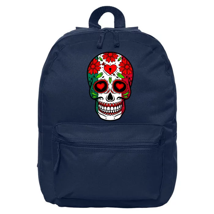 Mexican Sugar Skull 16 in Basic Backpack