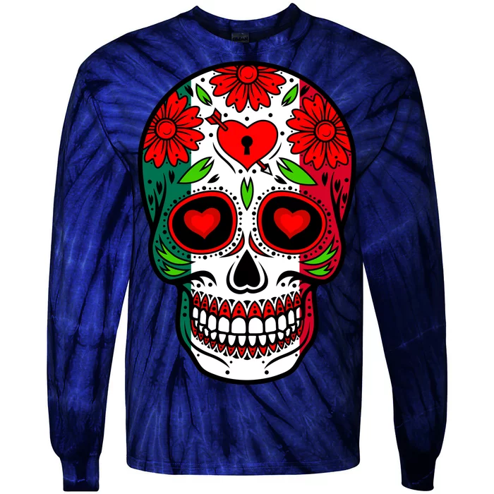 Mexican Sugar Skull Tie-Dye Long Sleeve Shirt