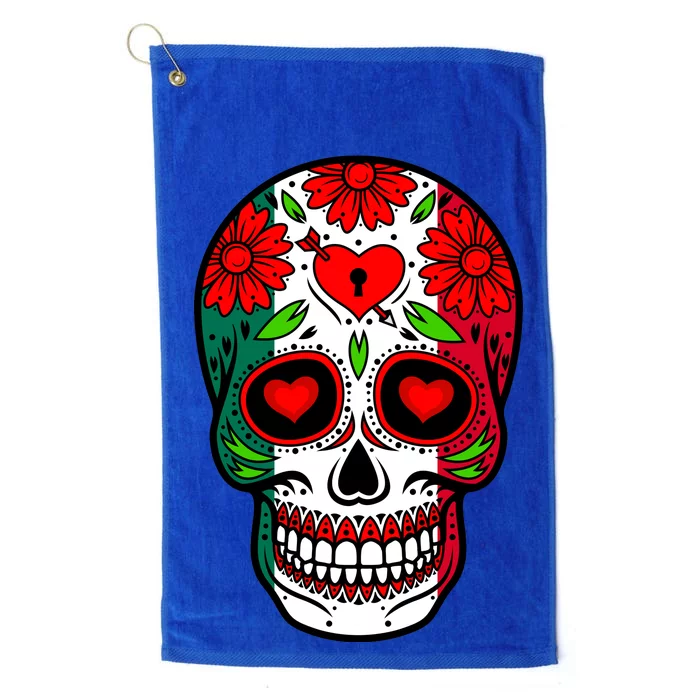 Mexican Sugar Skull Platinum Collection Golf Towel