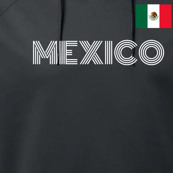 Mexico Country Flag Logo Performance Fleece Hoodie