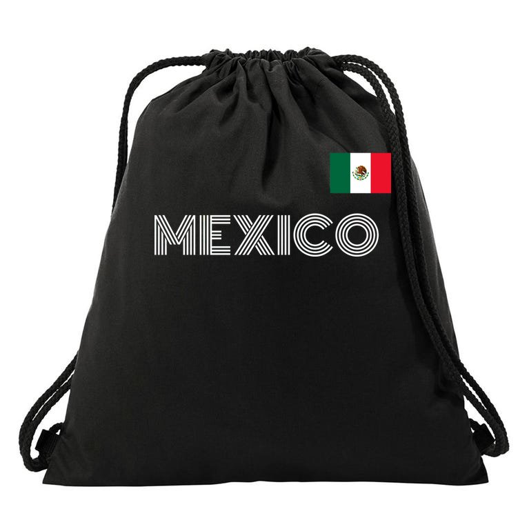 Mexico Country Flag Logo Drawstring Bag