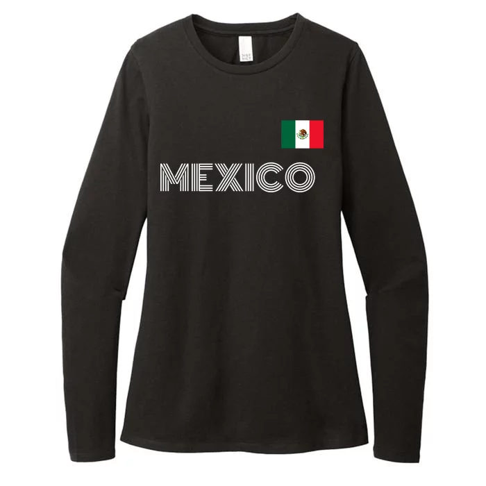 Mexico Country Flag Logo Womens CVC Long Sleeve Shirt