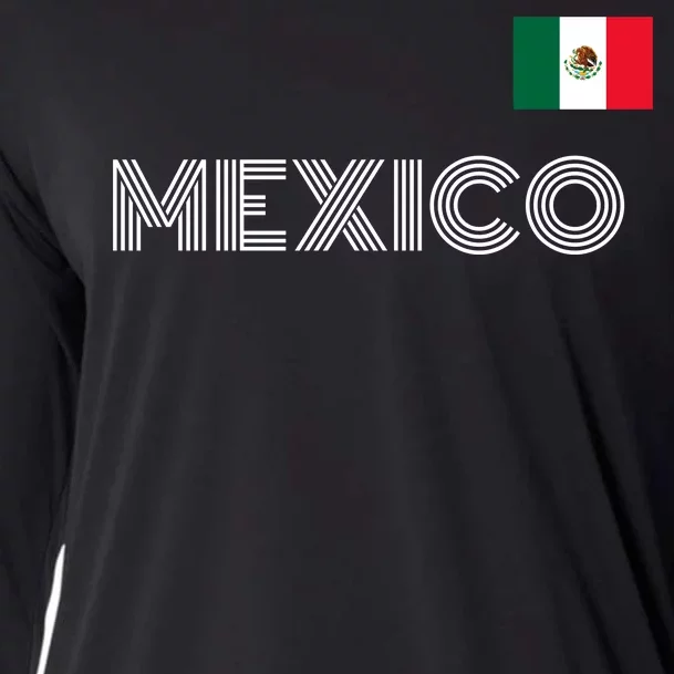 Mexico Country Flag Logo Cooling Performance Long Sleeve Crew