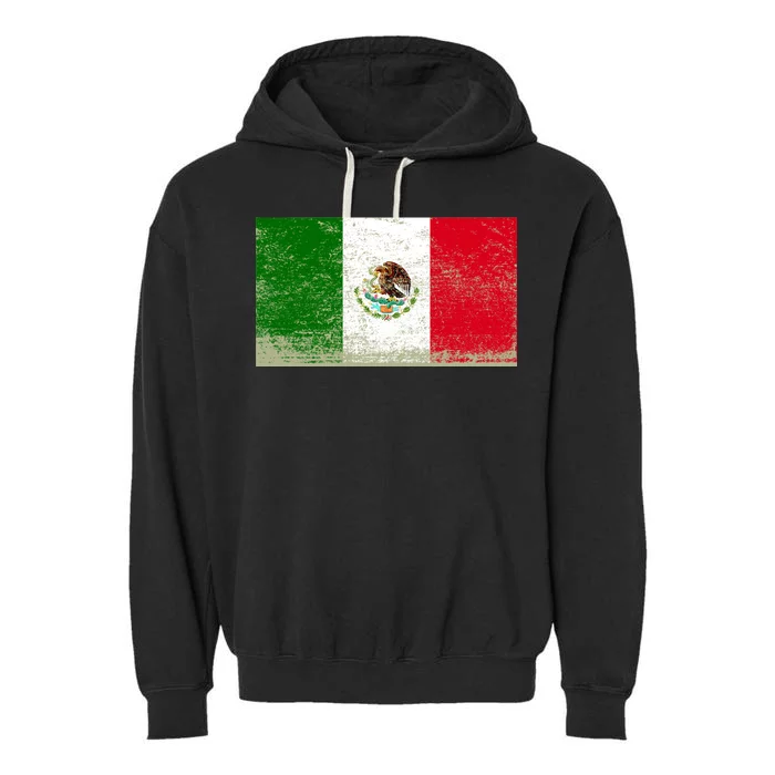 Mexico Flag Grunge Garment-Dyed Fleece Hoodie