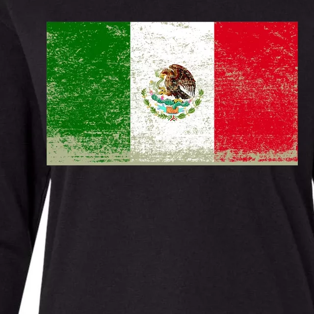 Mexico Flag Grunge Womens Cotton Relaxed Long Sleeve T-Shirt