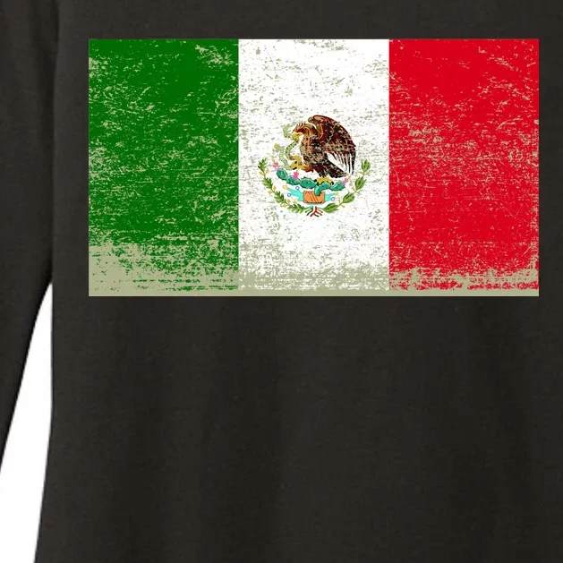 Mexico Flag Grunge Womens CVC Long Sleeve Shirt