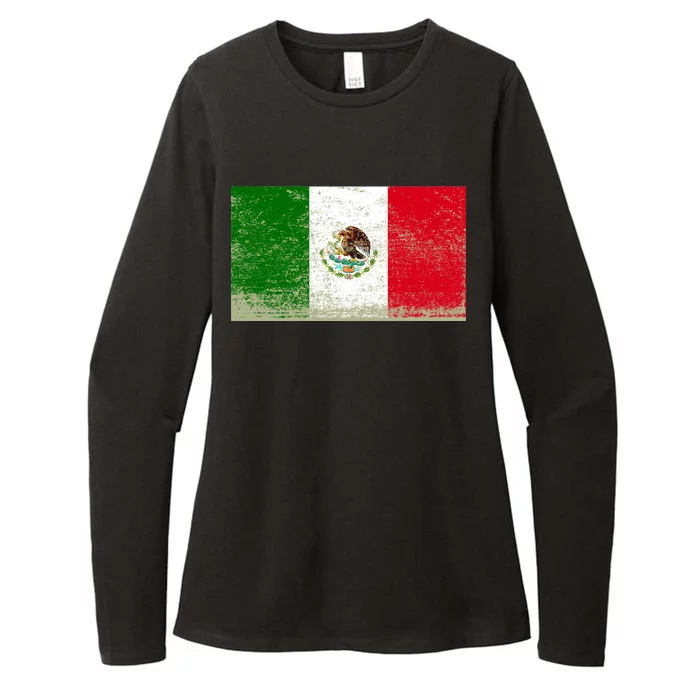 Mexico Flag Grunge Womens CVC Long Sleeve Shirt