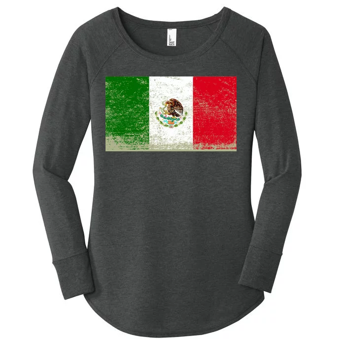 Mexico Flag Grunge Women's Perfect Tri Tunic Long Sleeve Shirt