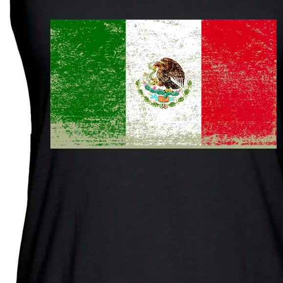 Mexico Flag Grunge Ladies Essential Flowy Tank