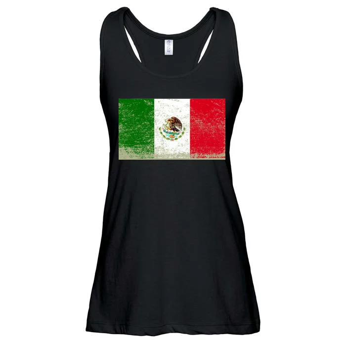 Mexico Flag Grunge Ladies Essential Flowy Tank