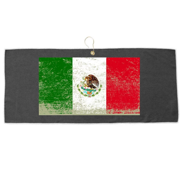 Mexico Flag Grunge Large Microfiber Waffle Golf Towel