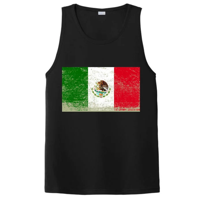 Mexico Flag Grunge Performance Tank