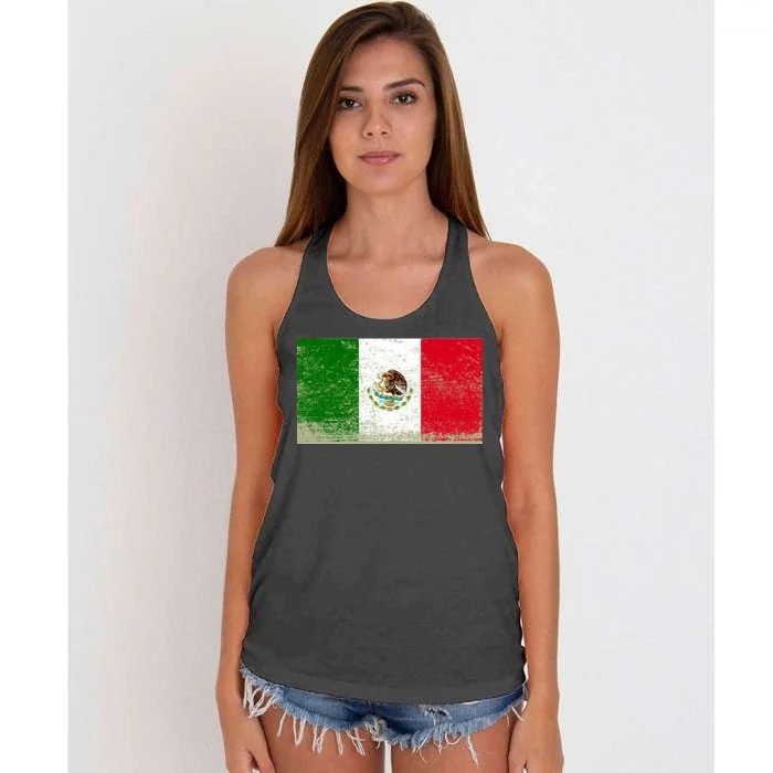 Mexico Flag Grunge Women's Knotted Racerback Tank