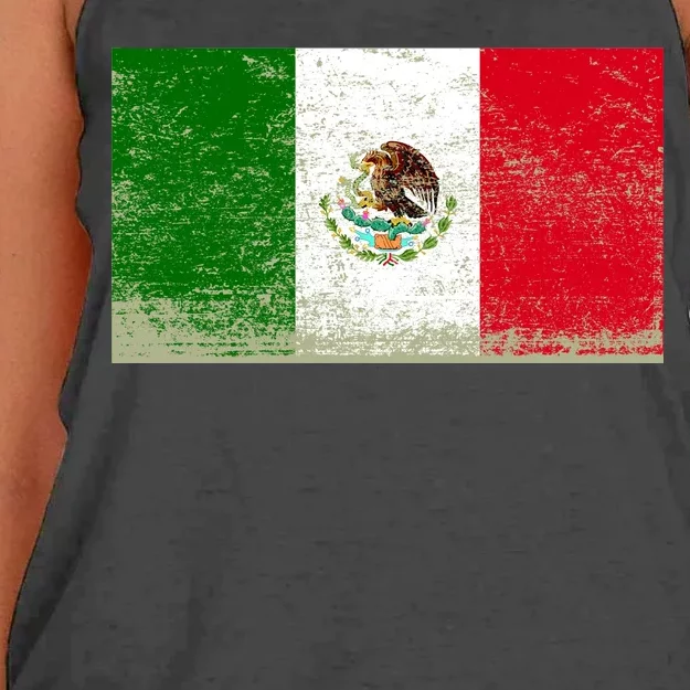 Mexico Flag Grunge Women's Knotted Racerback Tank