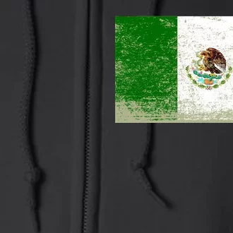 Mexico Flag Grunge Full Zip Hoodie