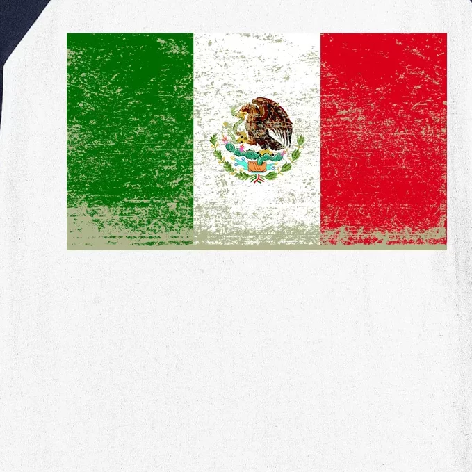 Mexico Flag Grunge Baseball Sleeve Shirt