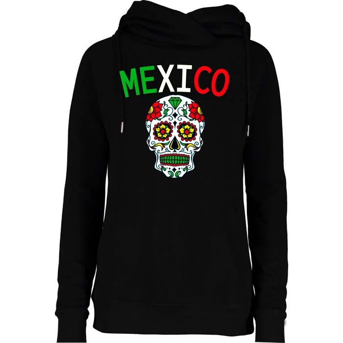 Mexico Skull Womens Funnel Neck Pullover Hood