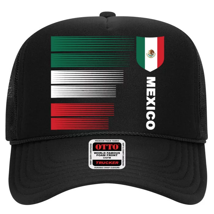 Mexico Soccer Jersey High Crown Mesh Trucker Hat